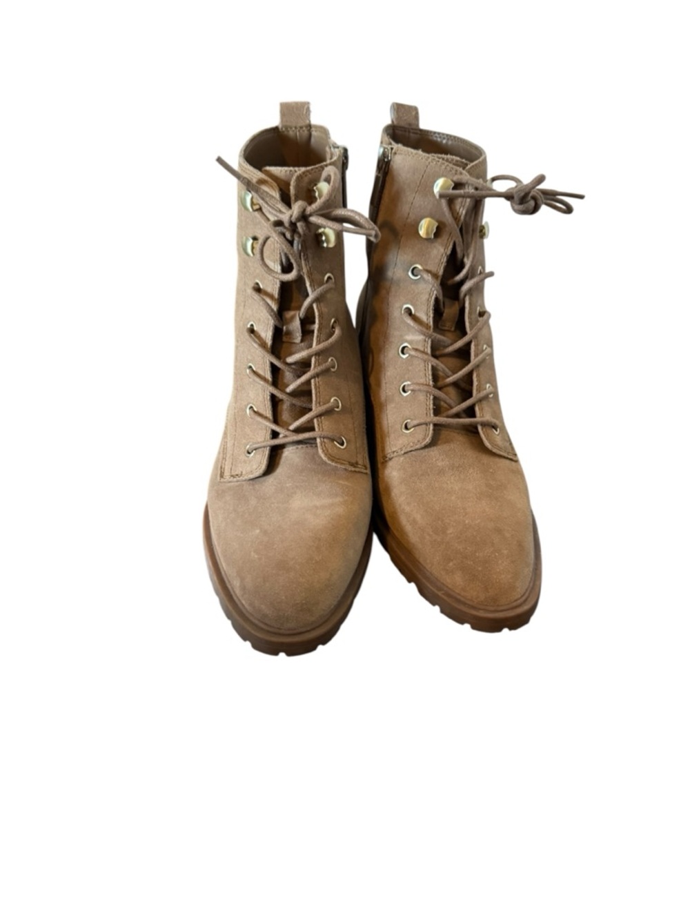 Sole Society Faunya Suede Lace-Up‎ Boots Light Brown 9.5 - Picture 3 of 12